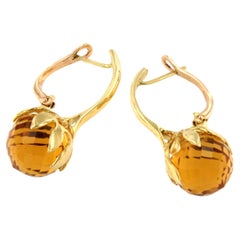 18kt Yellow Gold with Citrine Earrings