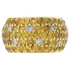 18KT Yellow Gold Yellow Sapphire And Diamond Band