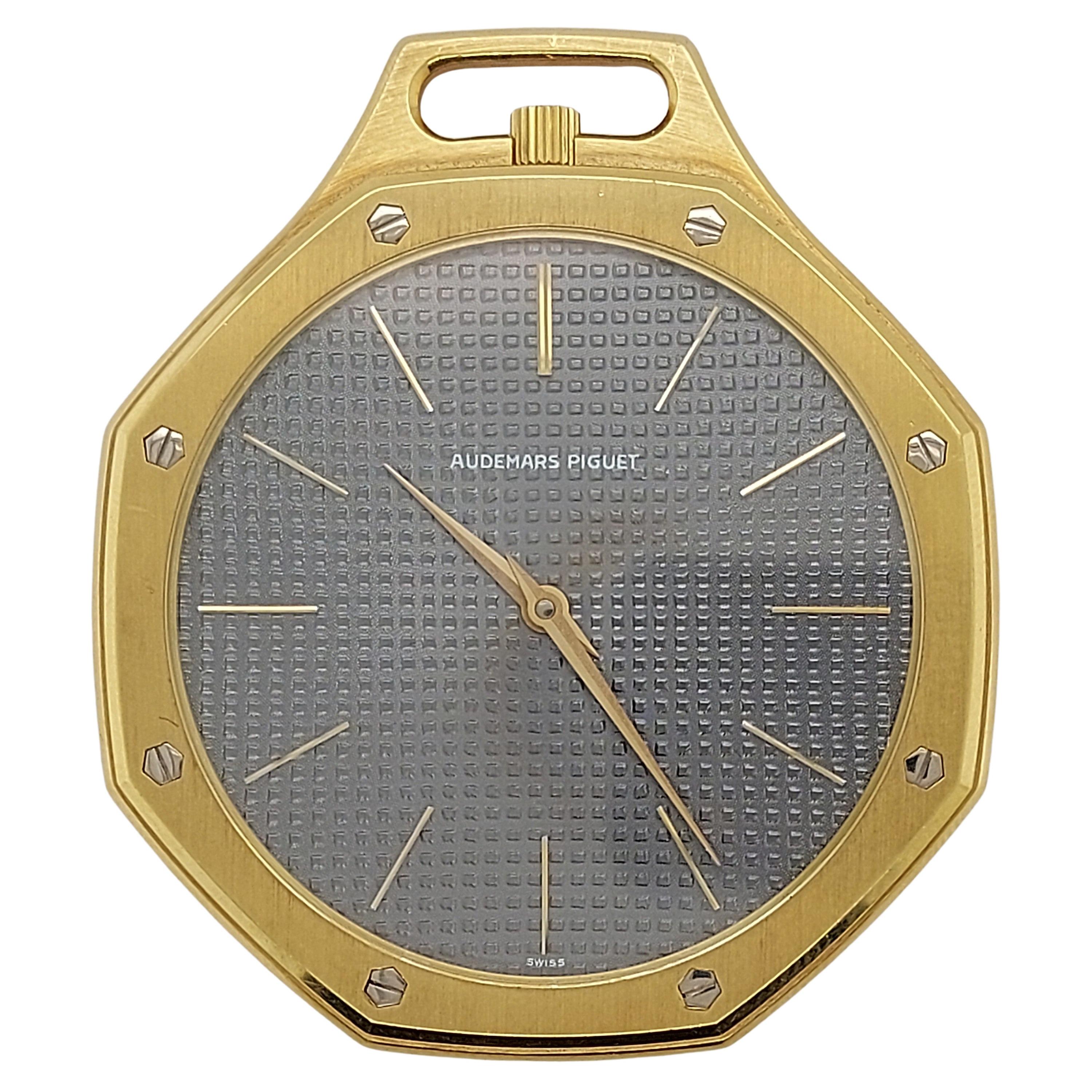 18kt Yellow Octagonal Gold Audemars Piguet Royal Oak Pocket Watch For Sale  at 1stDibs