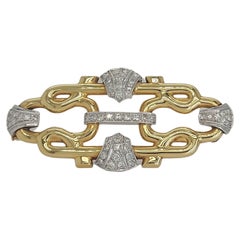 Vintage 18kt Yellow & White Gold Brooch with 1.2ct Diamonds