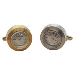 18kt Yellow & White Gold Jaeger Le Coultre Backwinder Watch Cufflinks