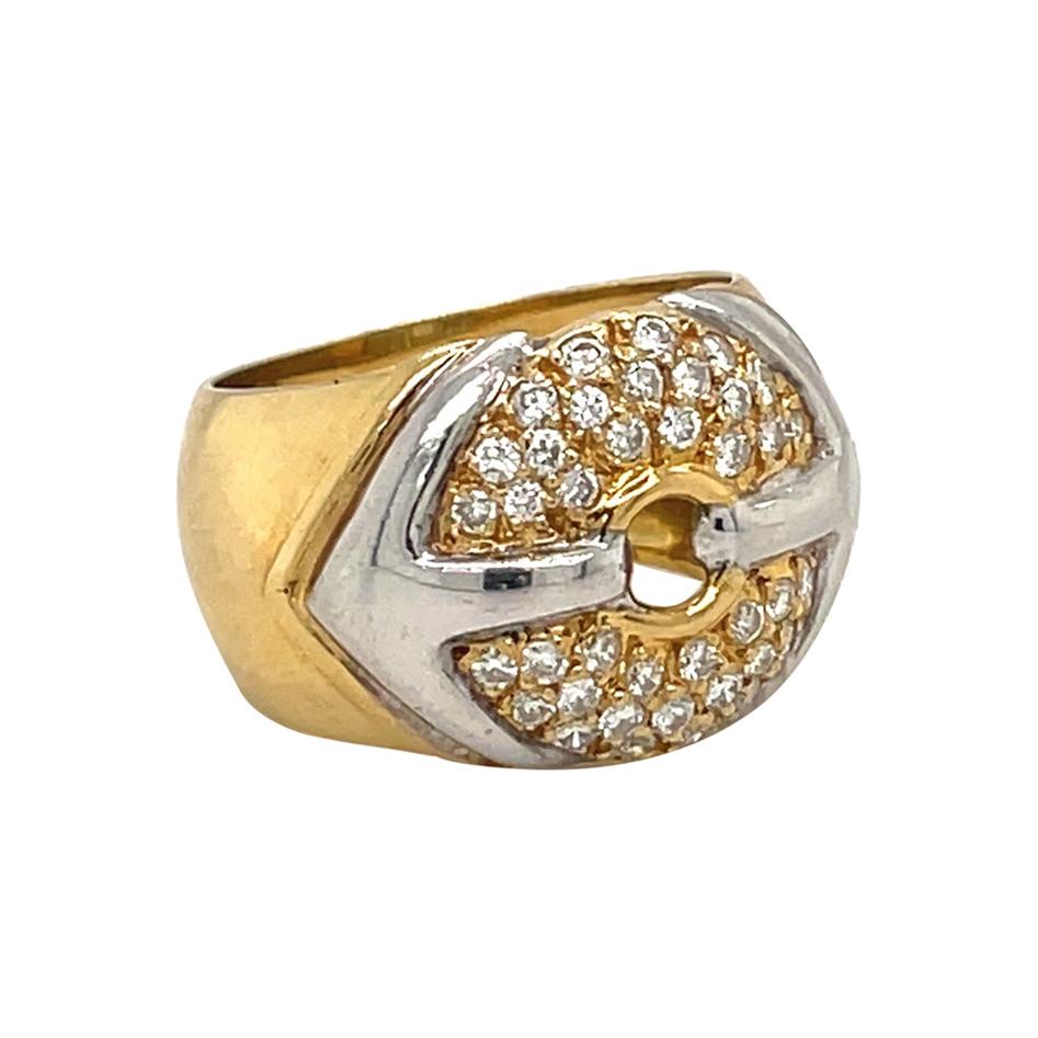18KT Yellow & White Gold Ring with 0.63CT. Diamonds
