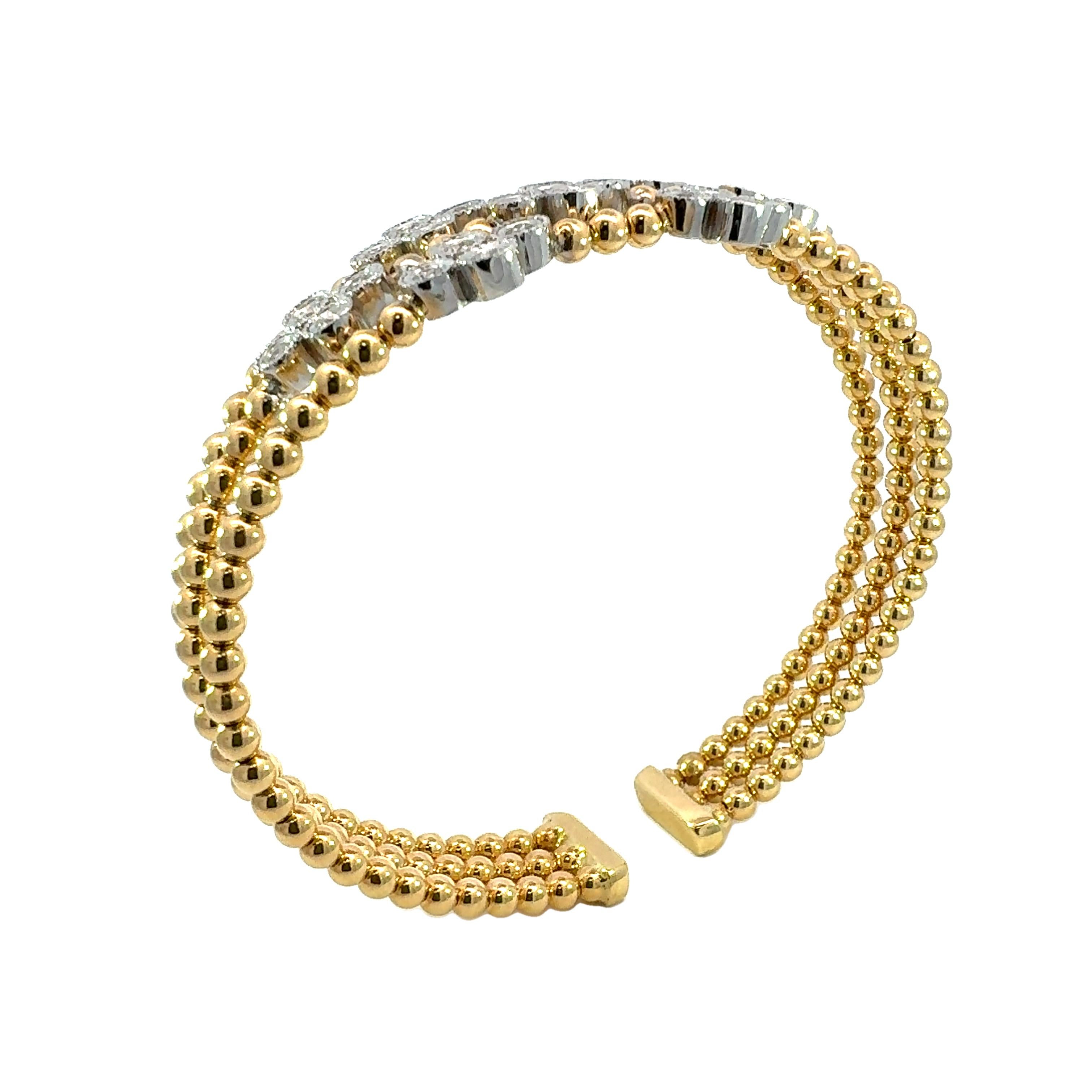 Women's 18kt YG 1.00ct natural diamond bangle