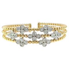 18kt YG 1.00ct natural diamond bangle