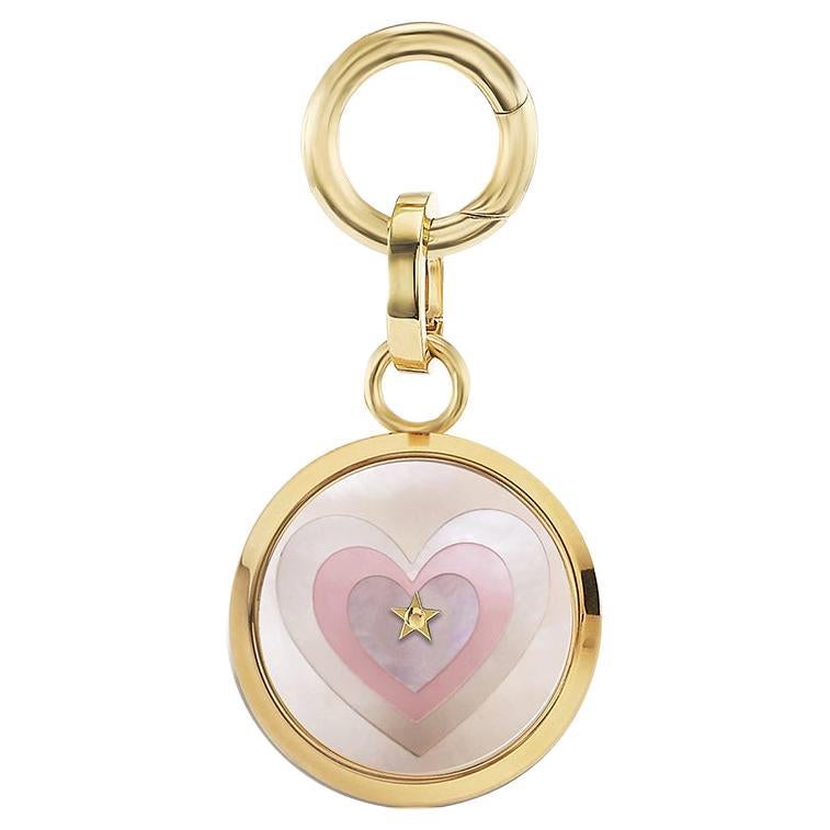 Breloque YG Carpe Diem 18 carats  avec mosaïque de cœur, montre à mouvement à quartz  en vente
