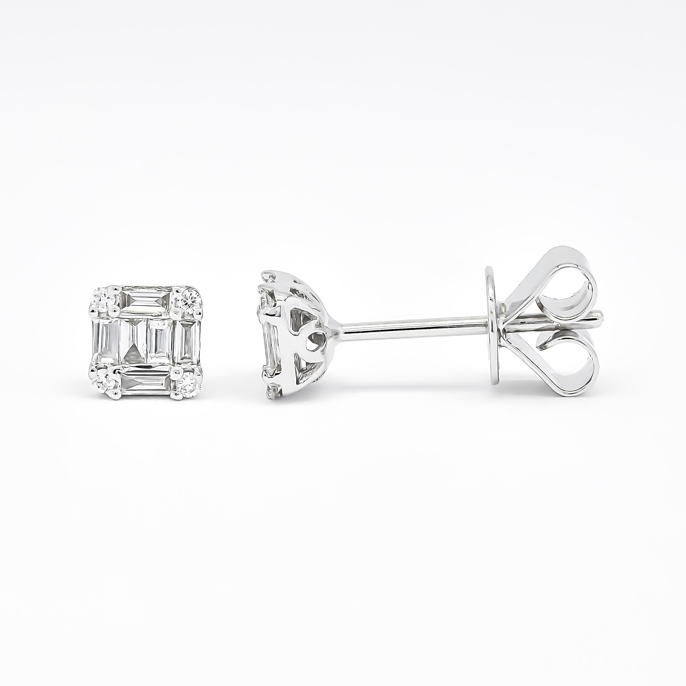 Artisan Naturel  Diamants 0.30. cts Boucles d'oreilles en or blanc 18KT en vente
