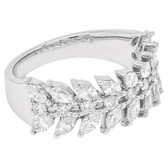Natural Diamonds 1.55 carats 18KT White Gold Marquise Half Eternity Band