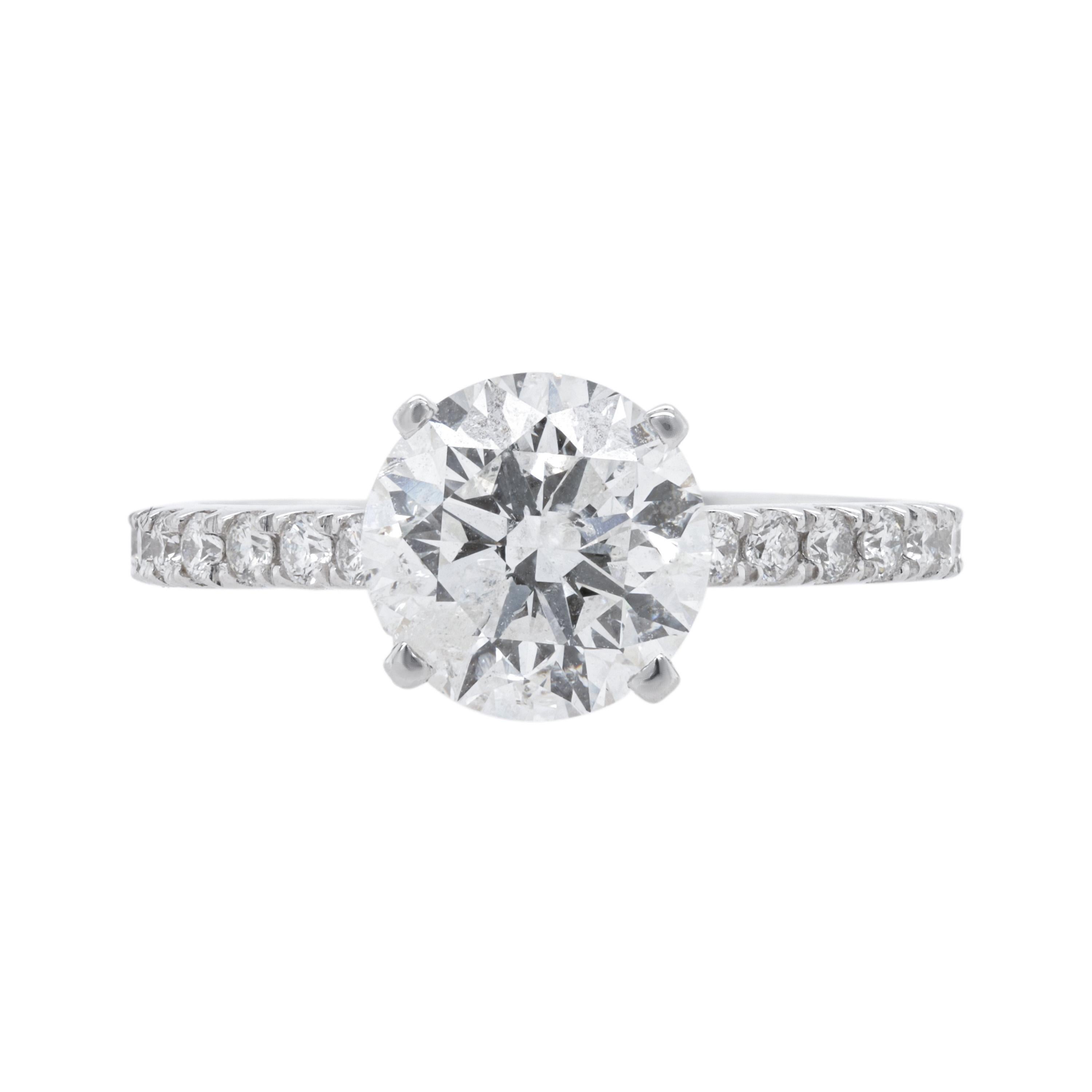 18ktwg Engagement Ring 2.00cts Center Stone with 0.60cts Diamonds Setting For Sale
