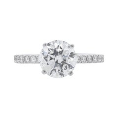 18ktwg Engagement Ring 2.00cts Center Stone with 0.60cts Diamonds Setting