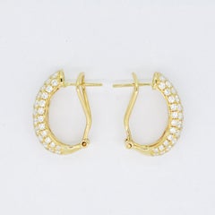 Diamante naturale da 3,04 carati in oro giallo 18KT - Orecchini a cerchio semplici e abbracciati