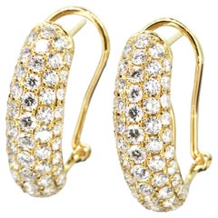 Créoles huggies en or jaune 18 carats avec diamants naturels de 3,04 carats