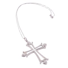 18KW Diamond Cross Pendant on Chain