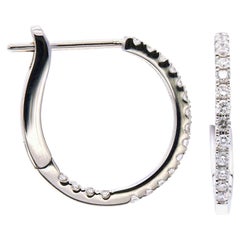 18KW Diamond Small Hoop Classic Earrings