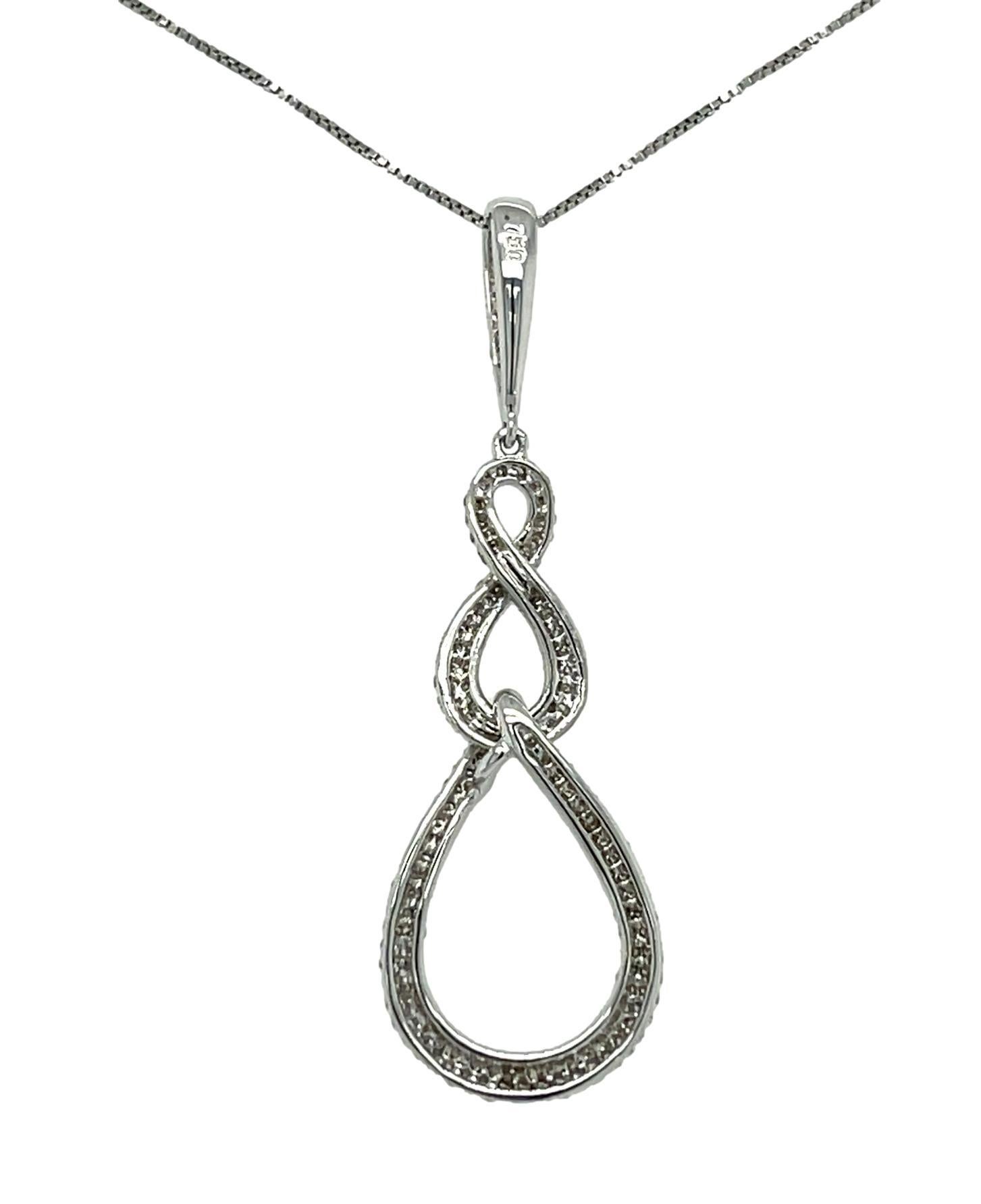 18KW Fancy Dangling Diamond Pendant In New Condition For Sale In New York, NY