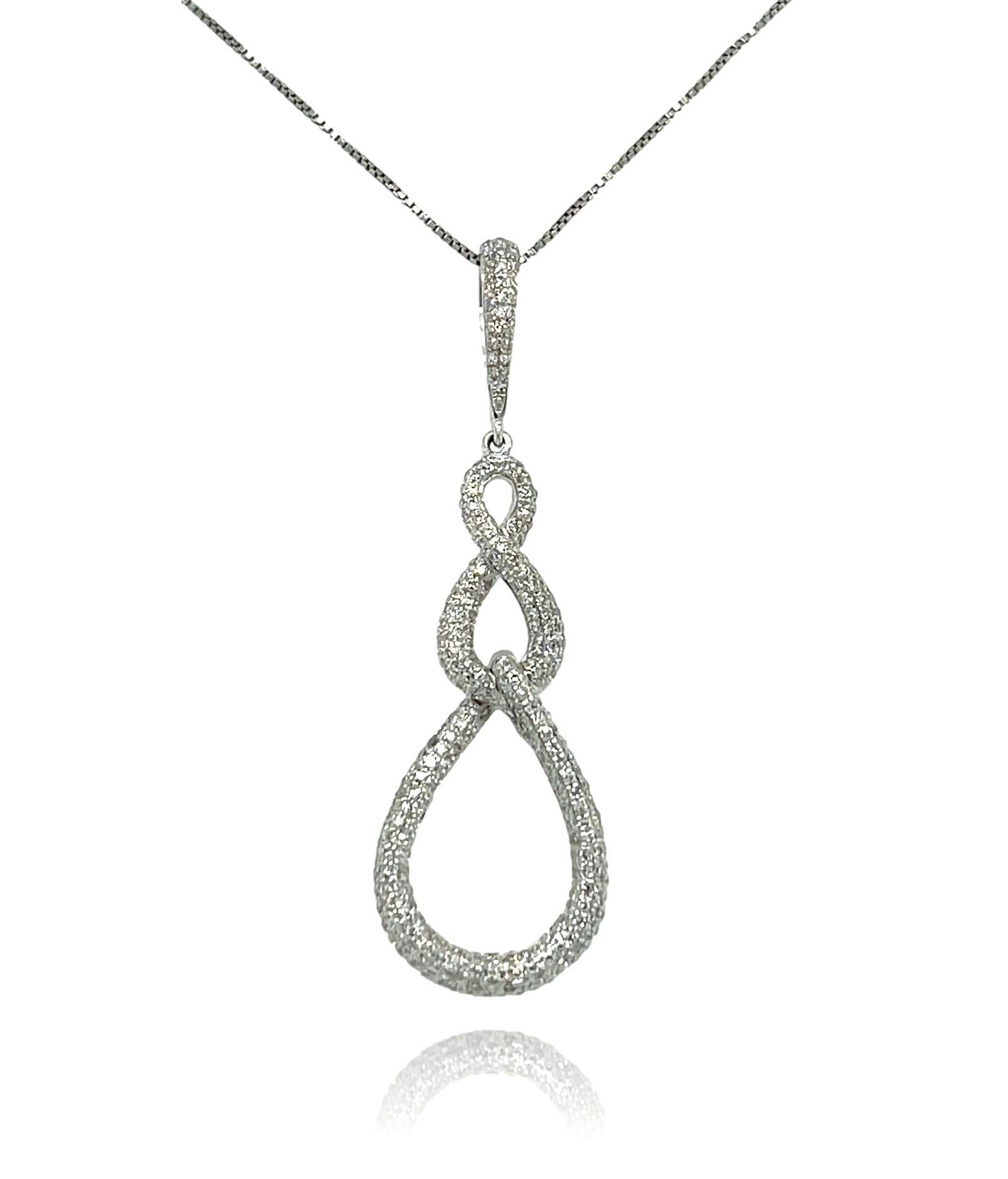 Women's 18KW Fancy Dangling Diamond Pendant For Sale