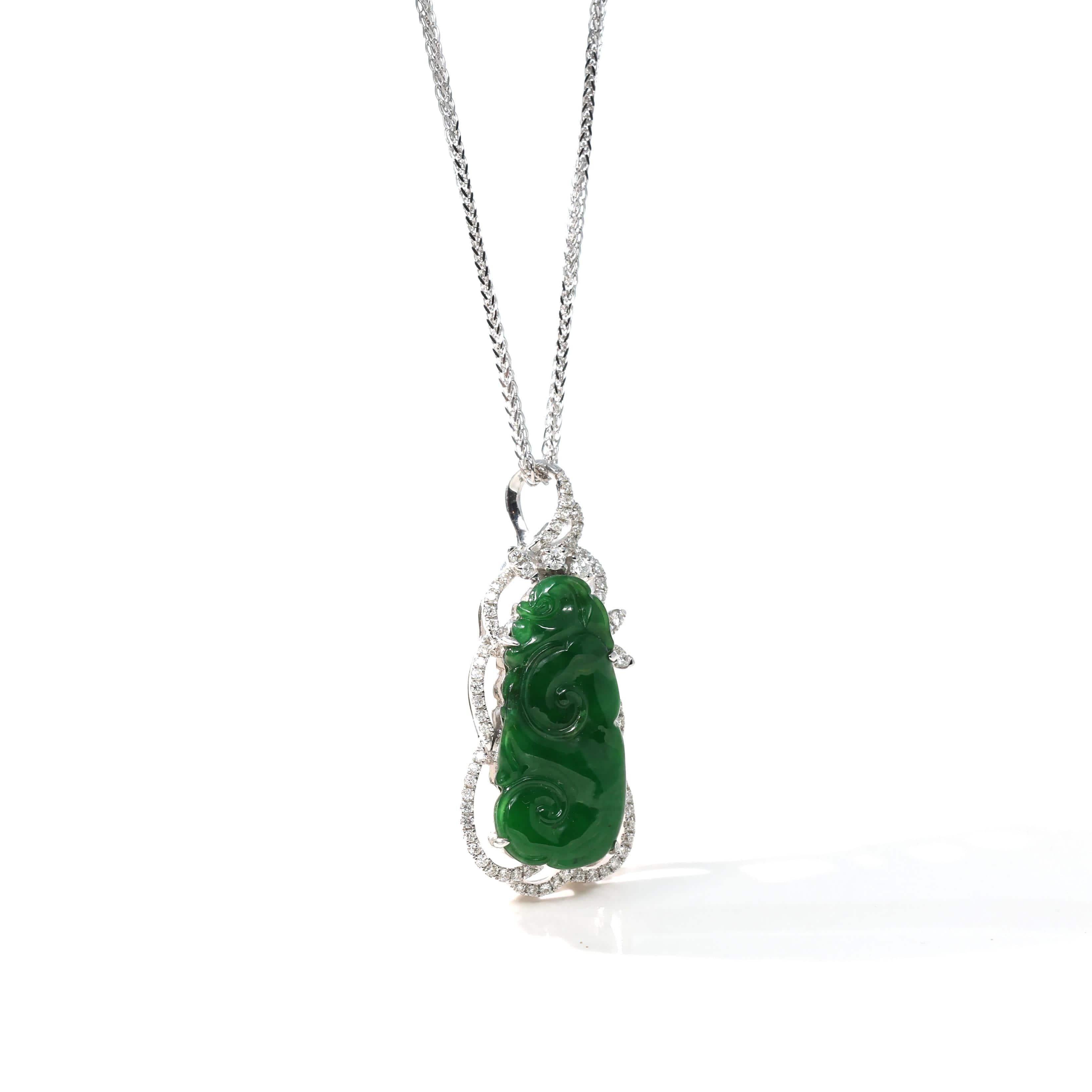 Collana di giada imperiale di alta qualità da 18KW 