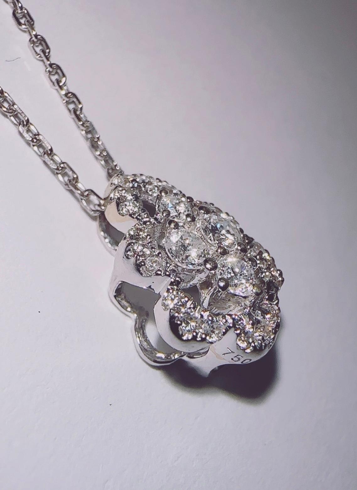 18K Gold White Diamond Pendant, Perfect for a layering piece or for a nice gift to someone. 