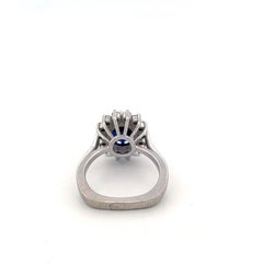 18KW Sri Lankan Sapphire 3.47CT Diamond Ring GIA