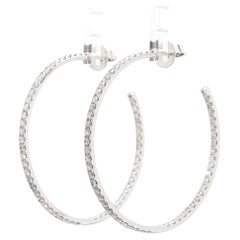 18KWG 2 Zoll 4 CTS Diamant-Creolen-Ohrring