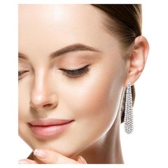 18KWG 7.50 CTS Diamond Dangle Earrings