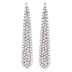 18KWG 7.50 CTS Diamond Dangle Earrings