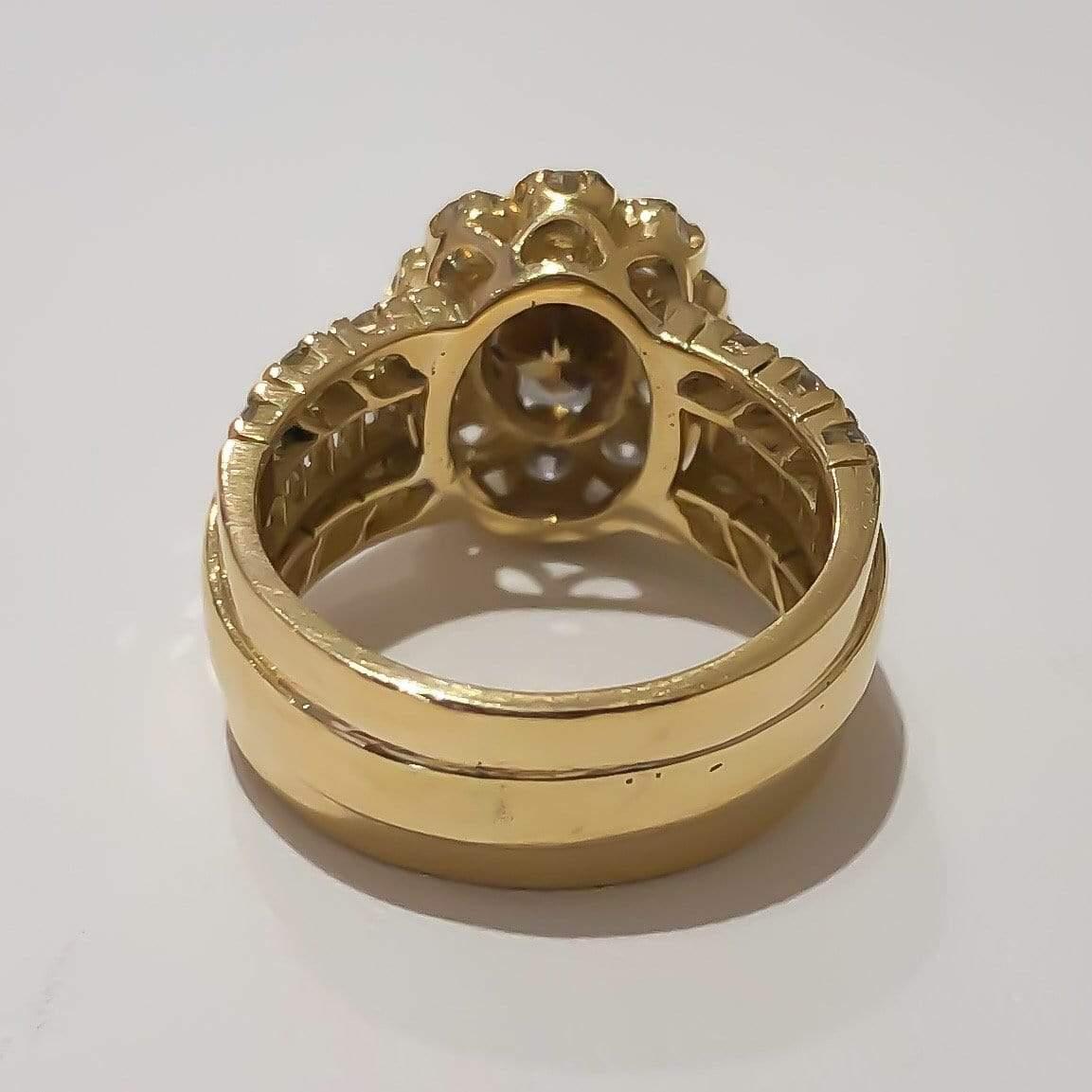 Women's 18KY 1.18CT Fancy Deep Brown Oval Diamond Halo Wide Ring For Sale