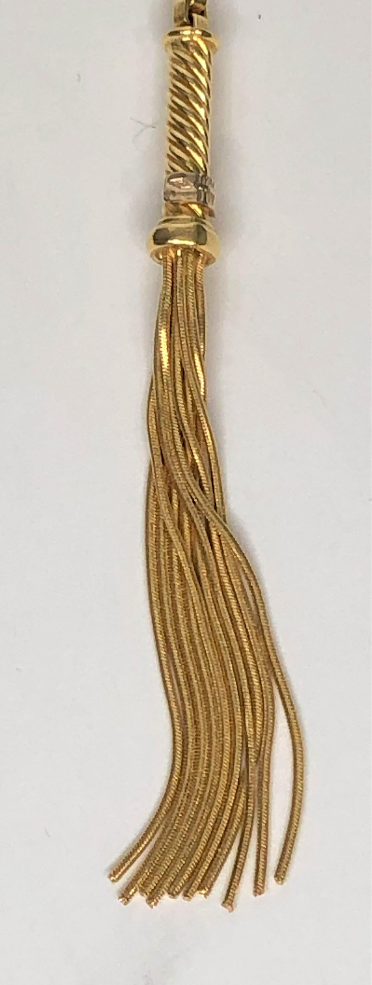 18KY 48-inch Box Chain Tassel Necklace 1