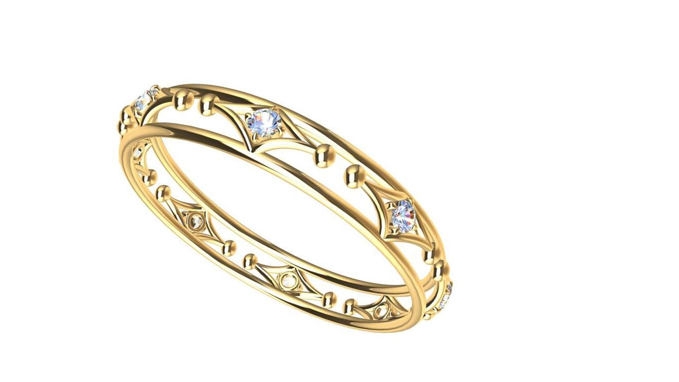 Contemporain Bracelet jonc en or jaune 18 carats avec arabesque de 4 carats de diamants certifiés GIA en vente
