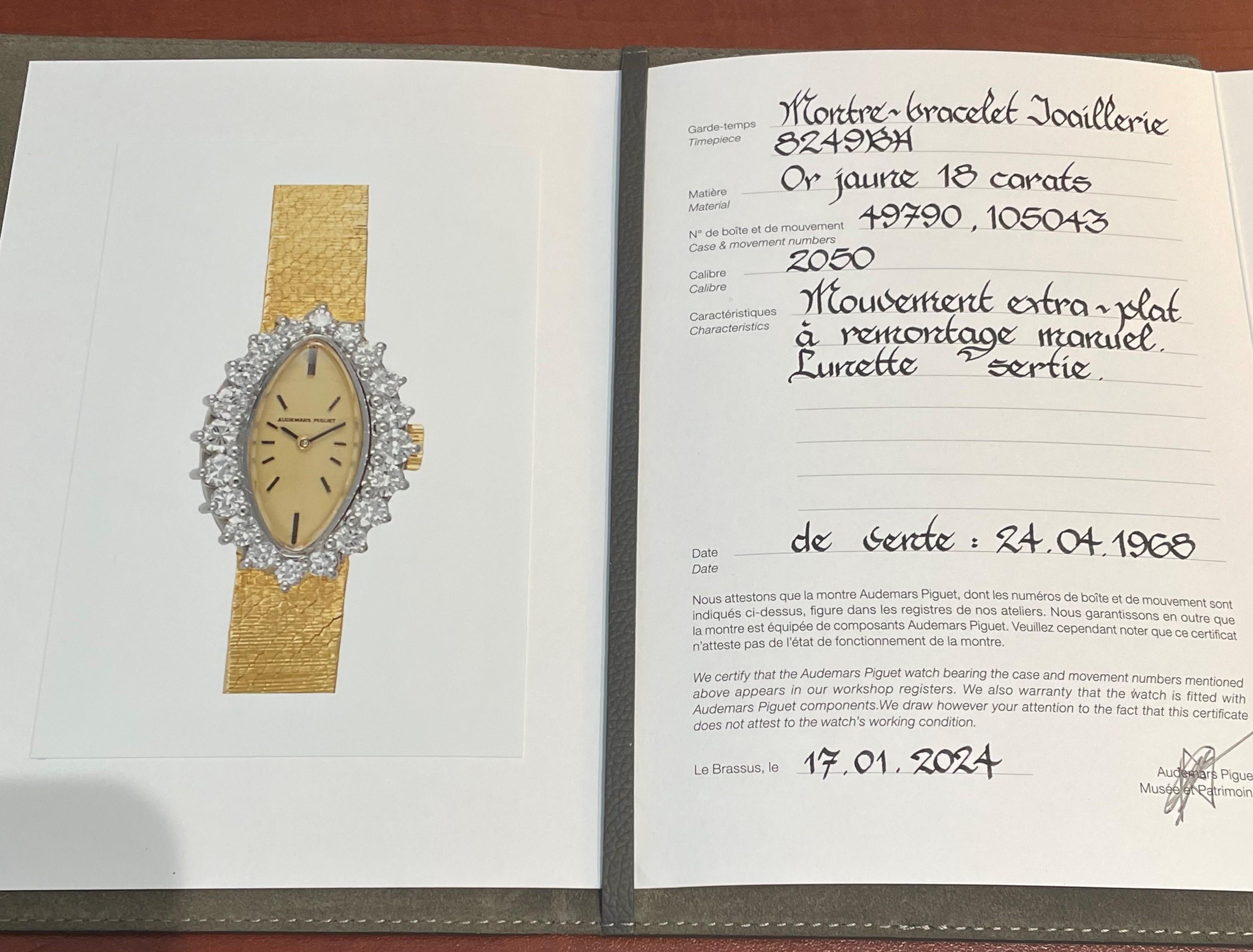 Montre Audemars Piguet 18KY avec diamants en vente 7