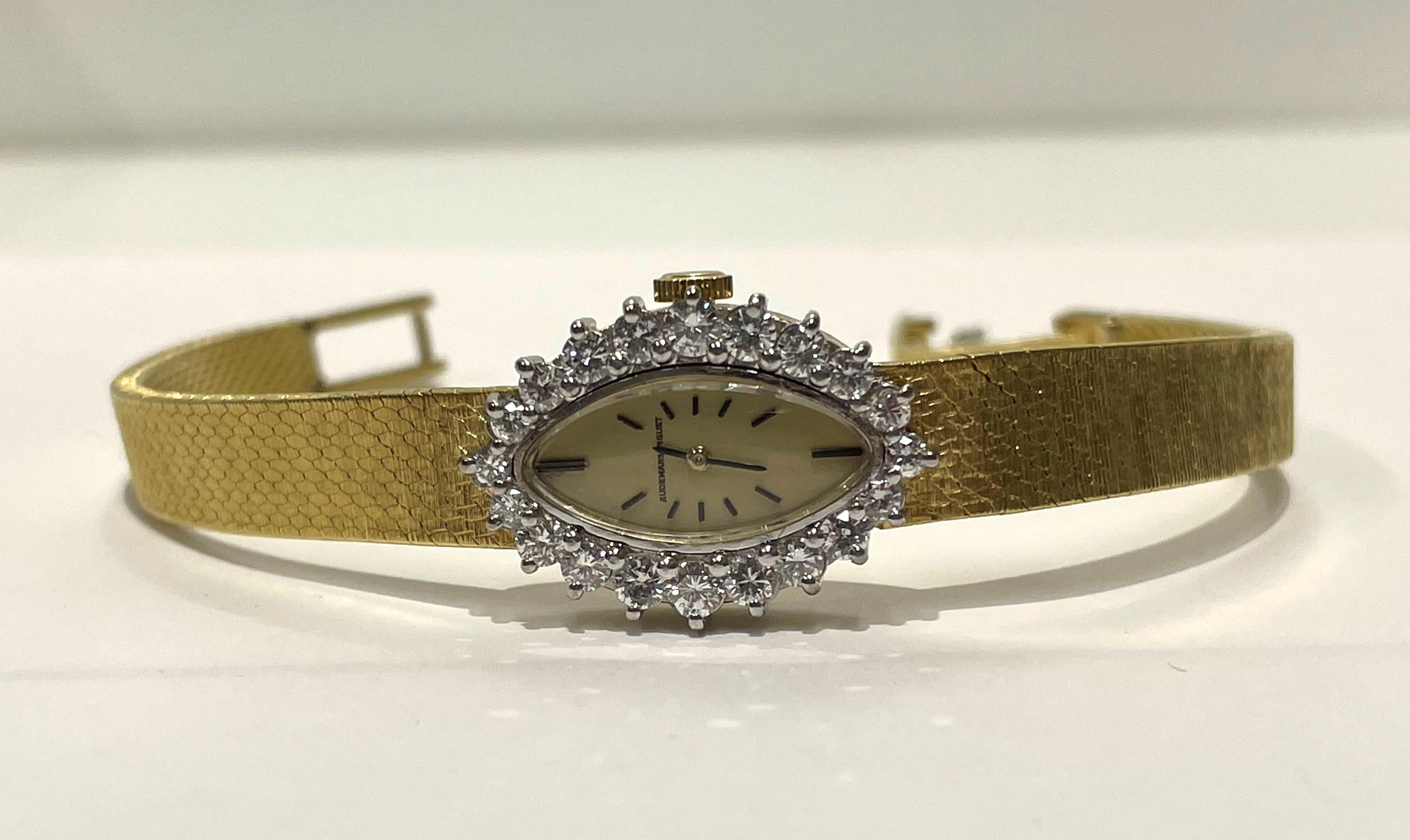 Montre Audemars Piguet 18KY avec diamants Excellent état - En vente à Cincinnati, OH