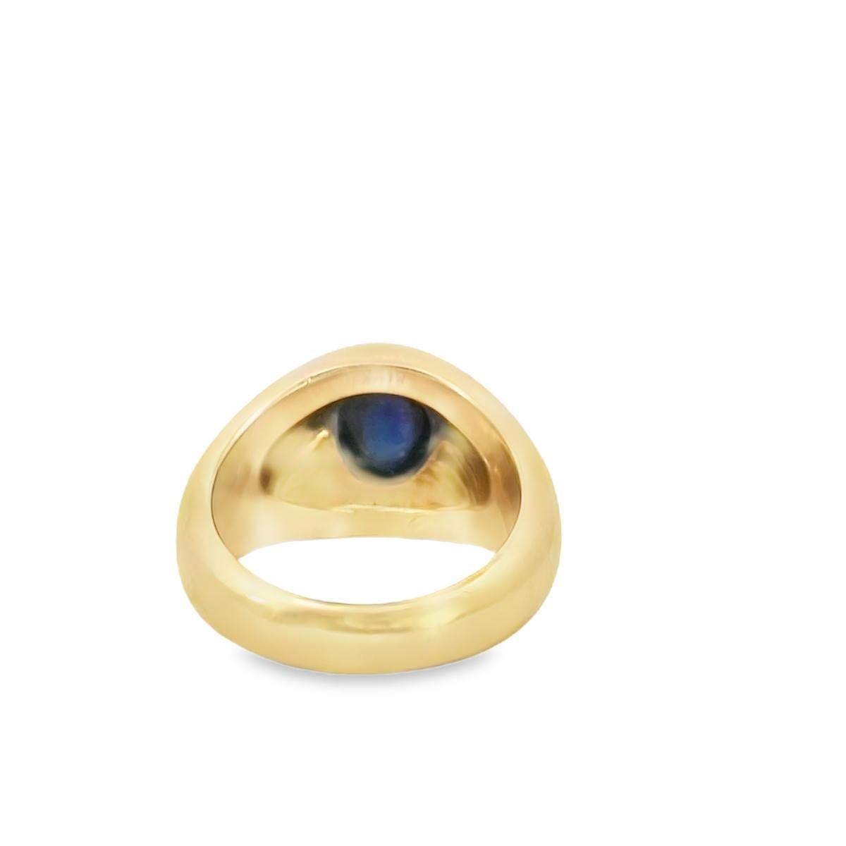 18KY Cartier 1960er Cabochon  Saphir-Ring Serial Nr. R241 Damen