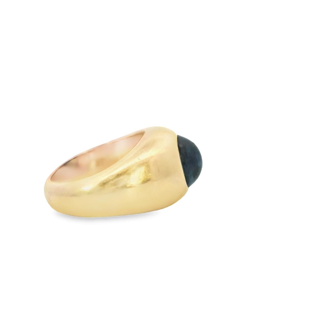 18KY Cartier 1960er Cabochon  Saphir-Ring Serial Nr. R241 1