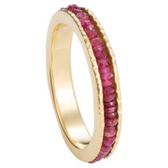 18KY Coin Ring with Rubies