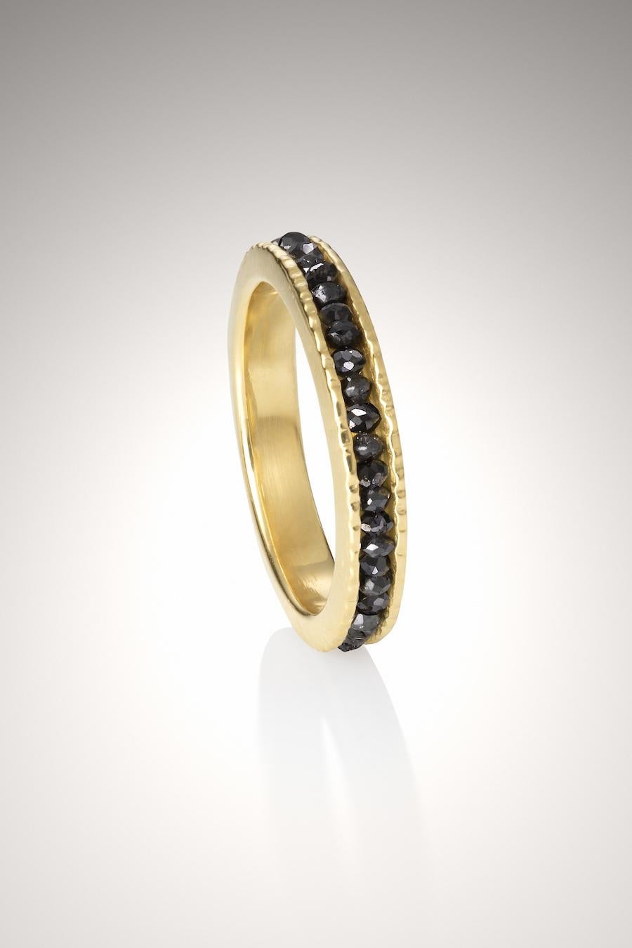 For Sale:  18KY Coin Ring with Black Diamonds 2