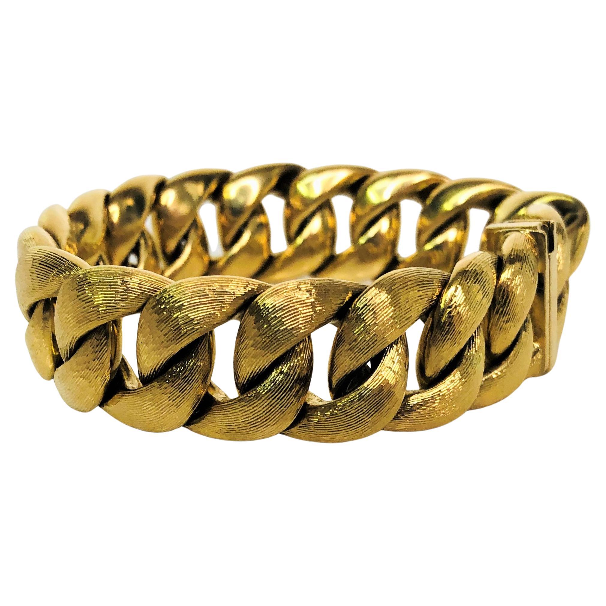 18KY Gold Double Sided Bracelet For Sale