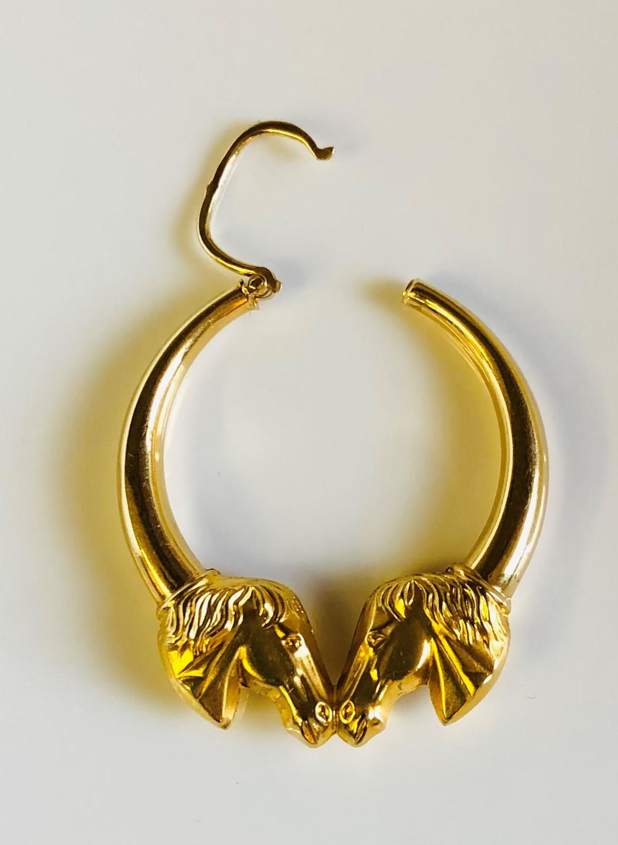 horse hoop earrings