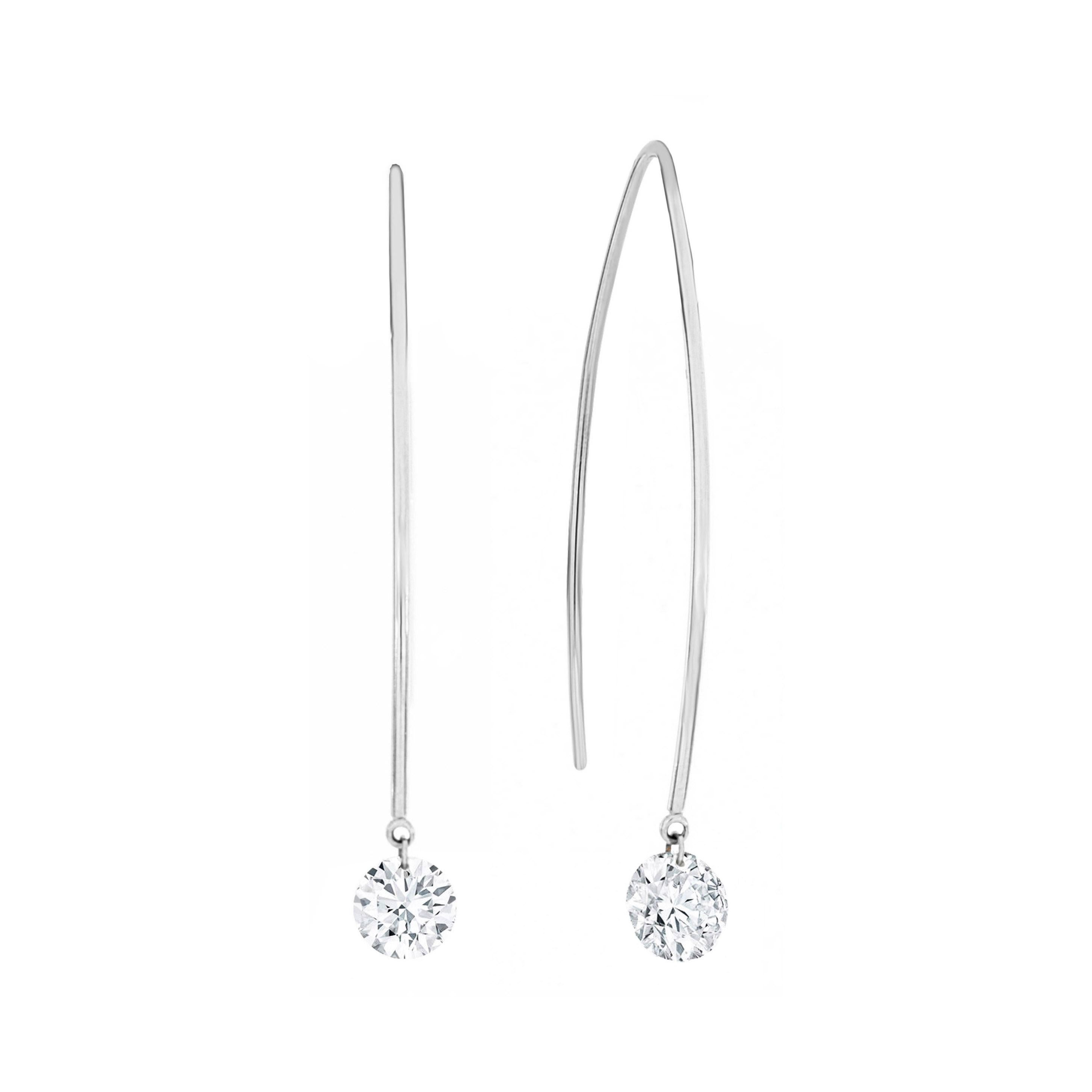 drilled diamond earrings