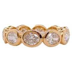 Ovaler horizontaler Diamant-Eternity-Ring aus 18KY 