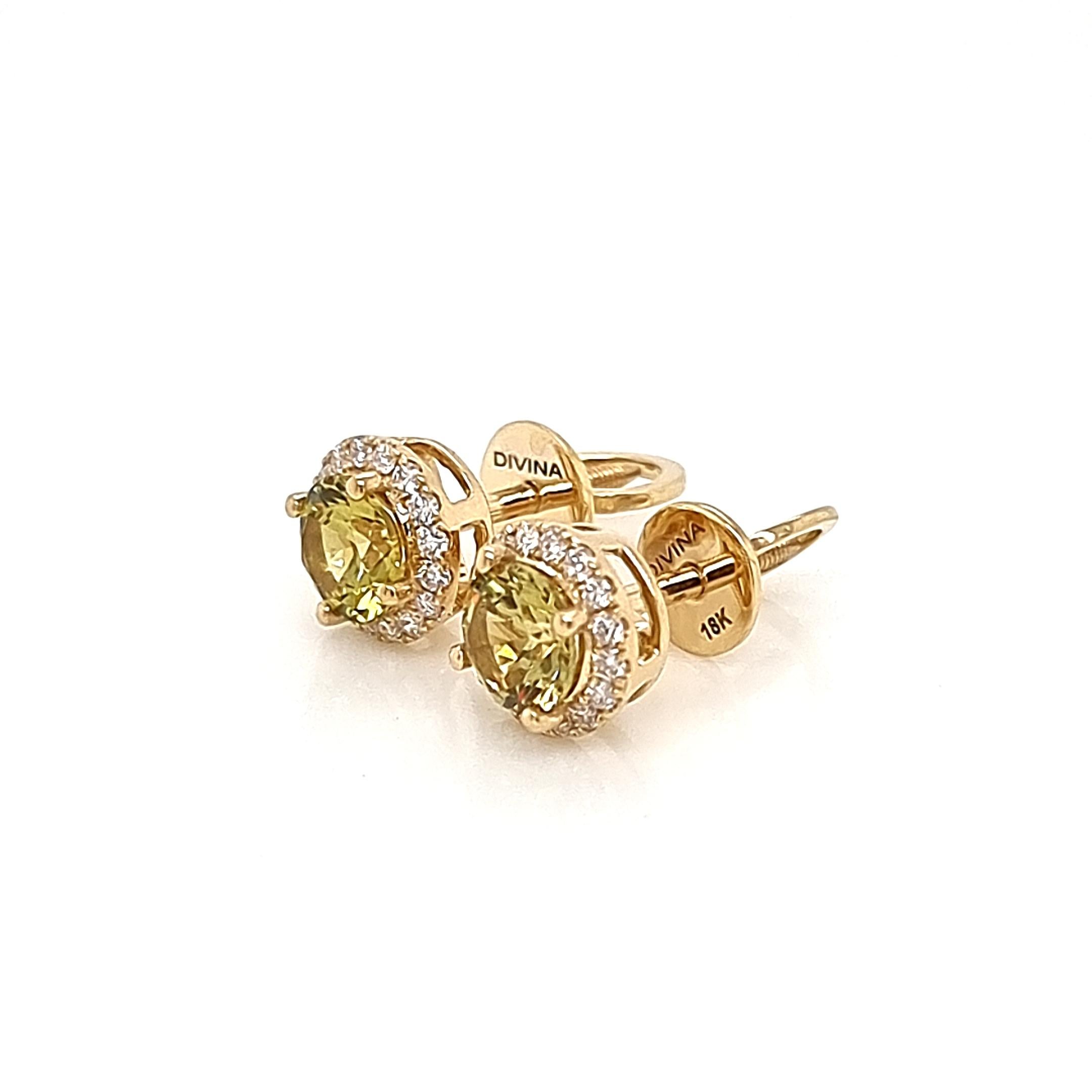 Introducing our exquisite 18K yellow gold earring studs with screw back lock - a perfect blend of elegance and security! These studs boast vibrant yellow Mali garnet centerpieces, measuring 5.00 mm, exuding a sunny and unique charm. The beauty is