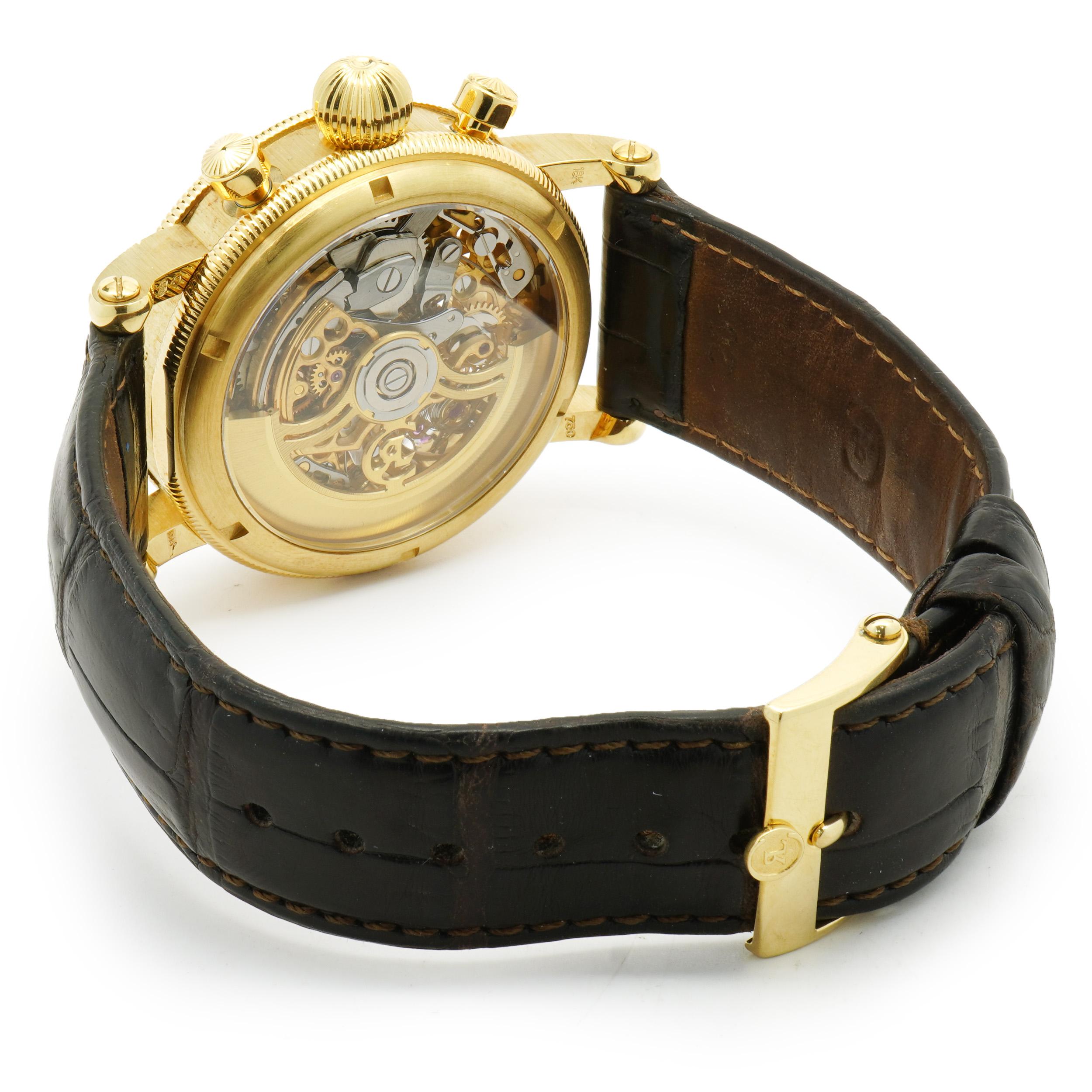 18KY Yellow Gold Chronoswiss Opus Skeleton Chronograph In Excellent Condition For Sale In Scottsdale, AZ