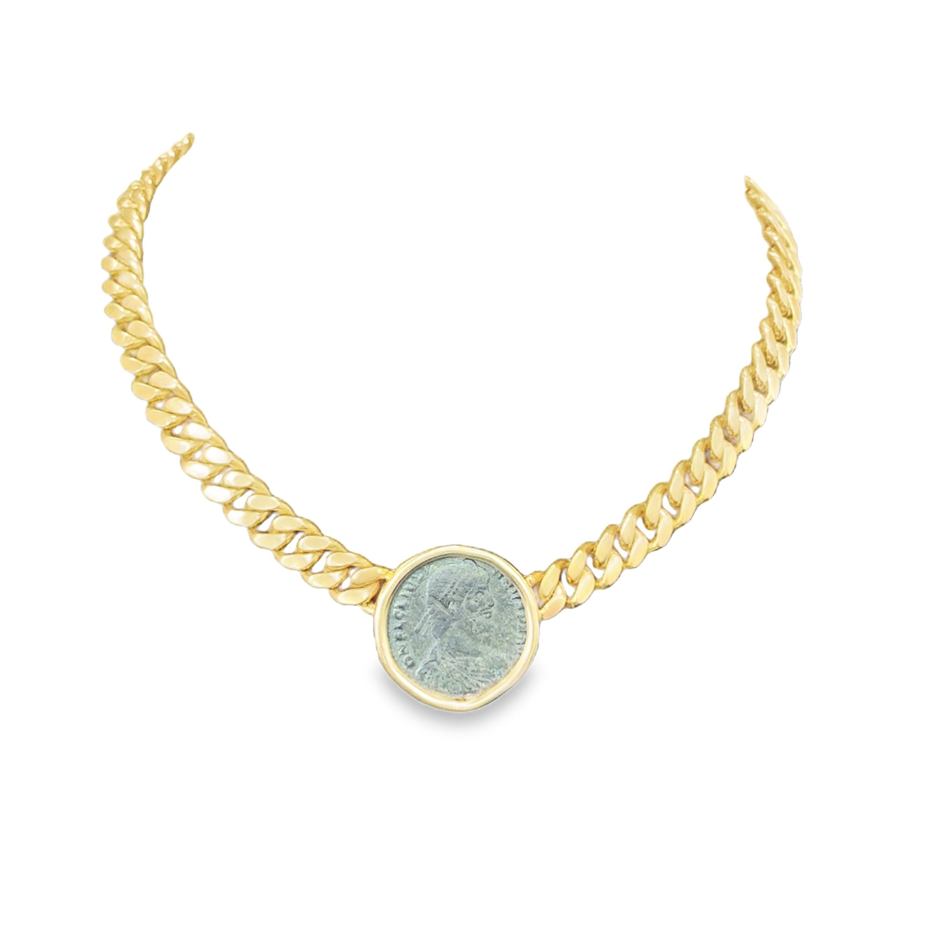 18Ky Yellow Gold Monette Bulgari single Coin Large Model in vendita 1