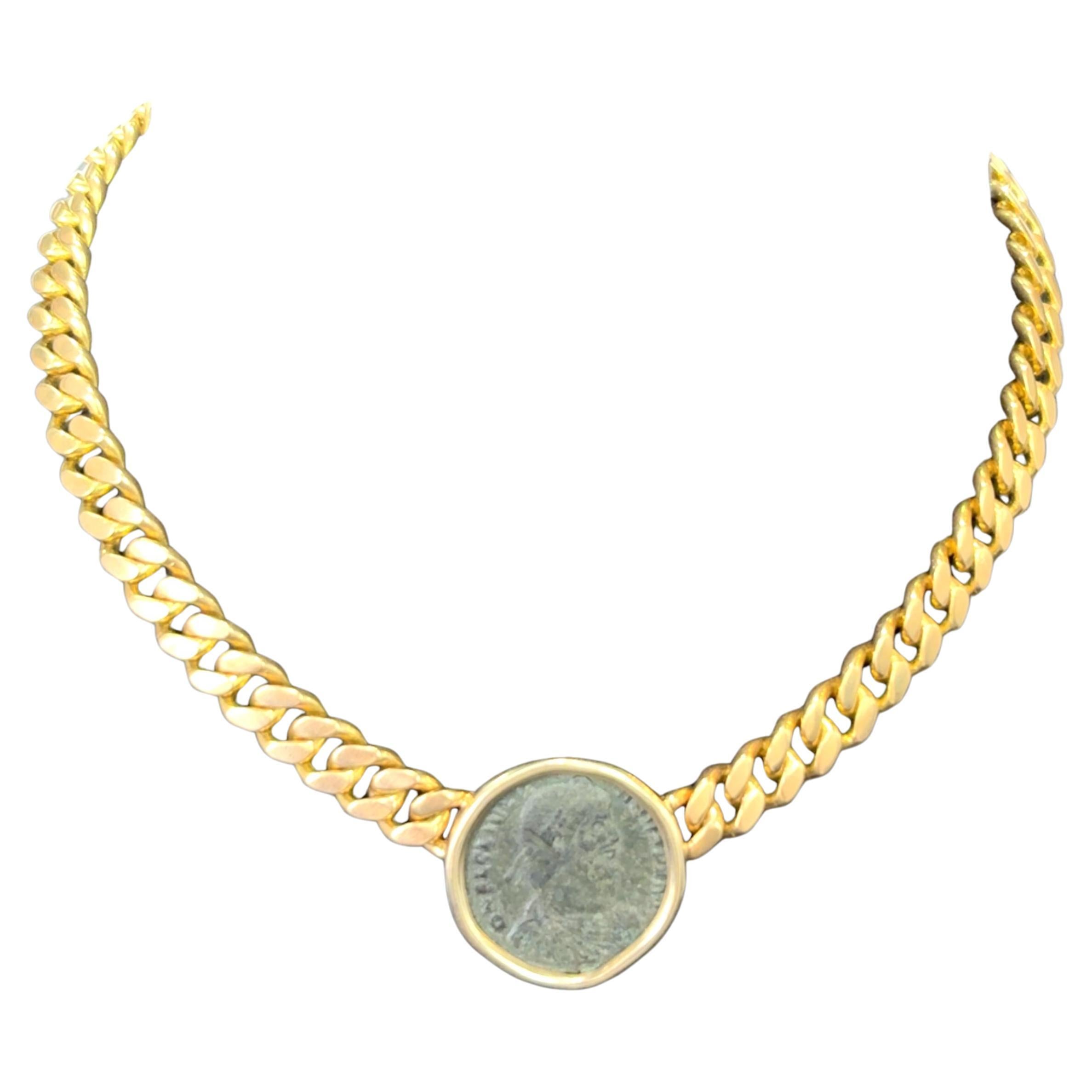18Ky Yellow Gold Monette Bulgari single Coin Large Model in vendita