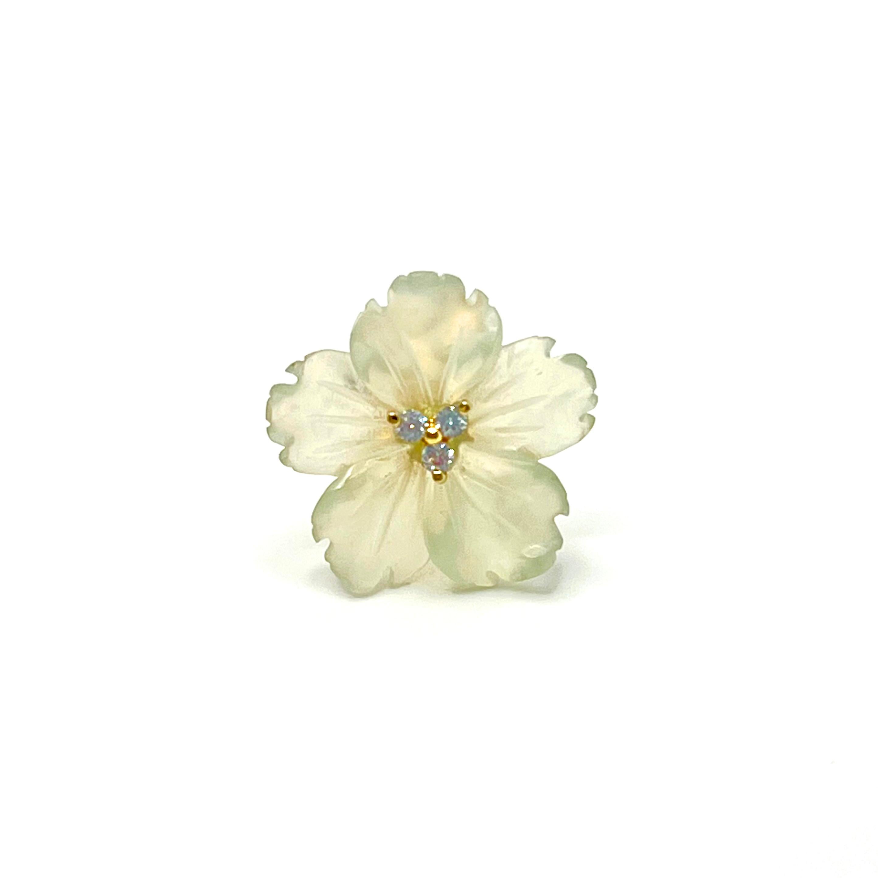 Mixed Cut 18mm Carved Serpentine Flower Vermeil Earrings For Sale