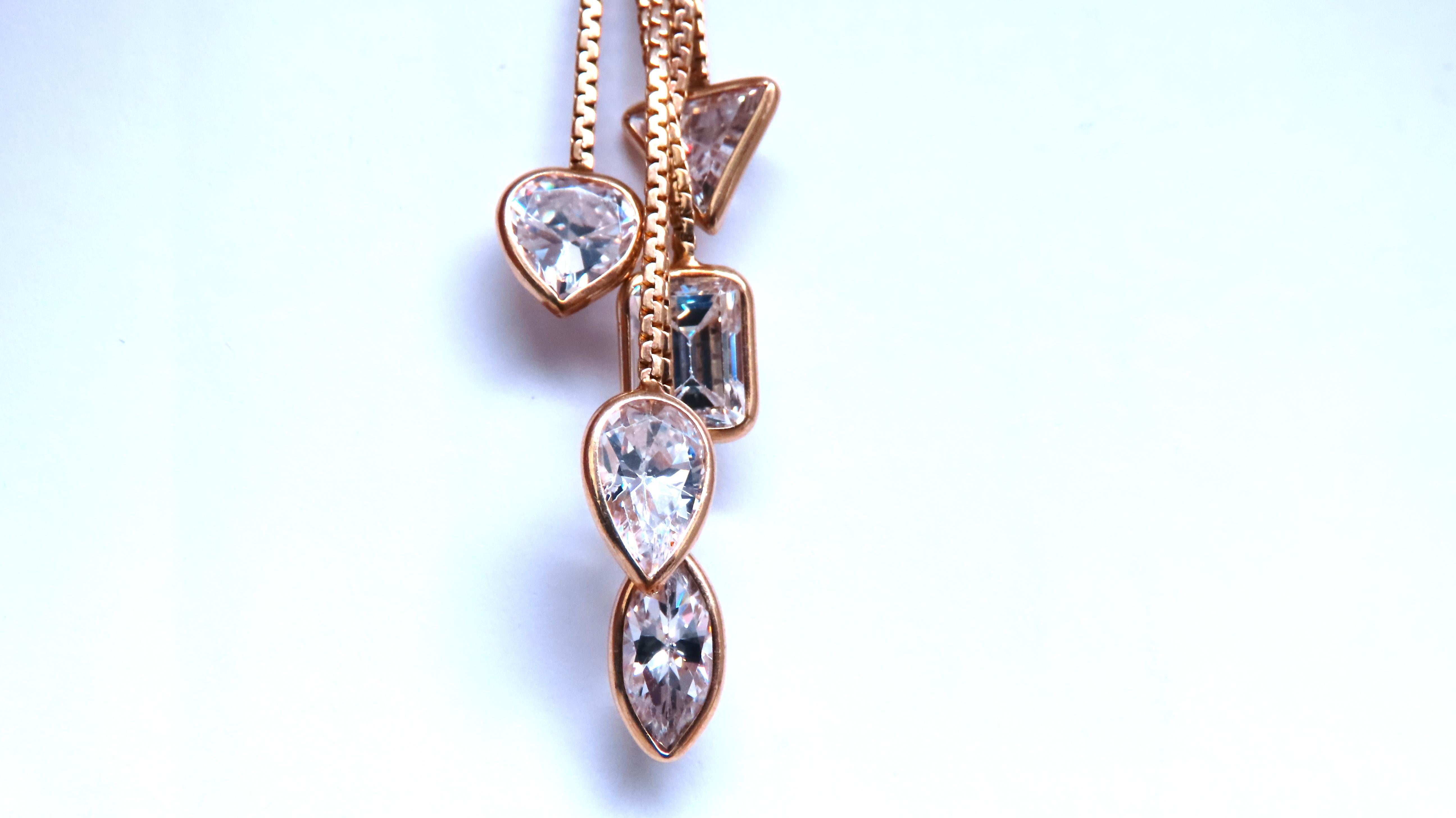 Modern 18mm Mabe Pearl Dangle CZ 14kt gold earrings Cosmopolitan Edit 12385 For Sale