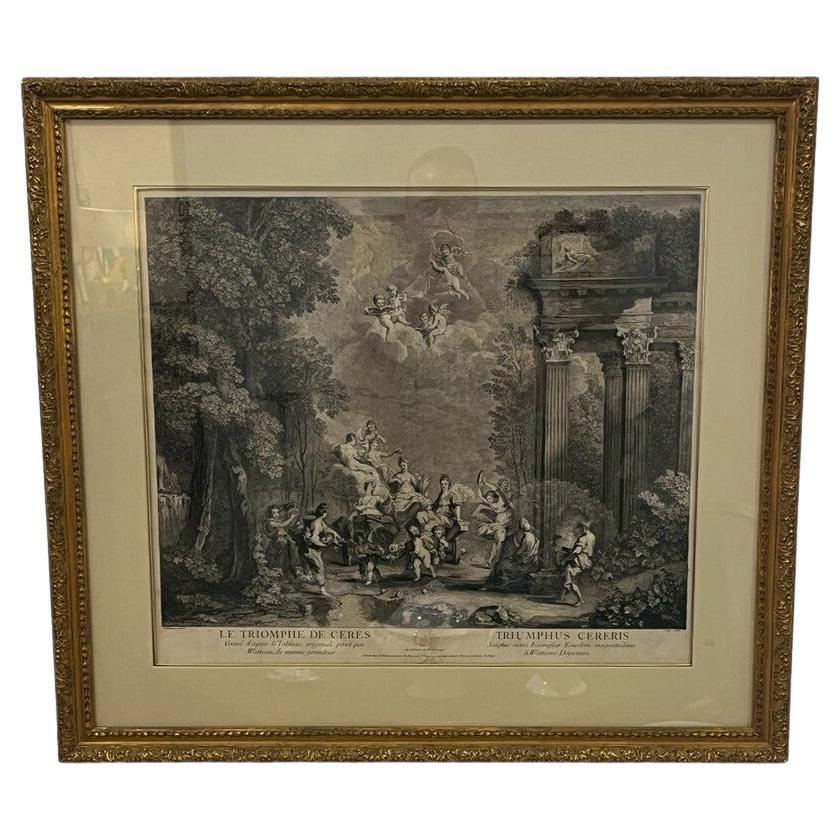 18t Century Engraving "The Triumph De Ceres"