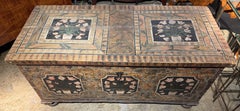 18th/19th c Austrian Polychrome Peasant Art Blanket or Dower Chest