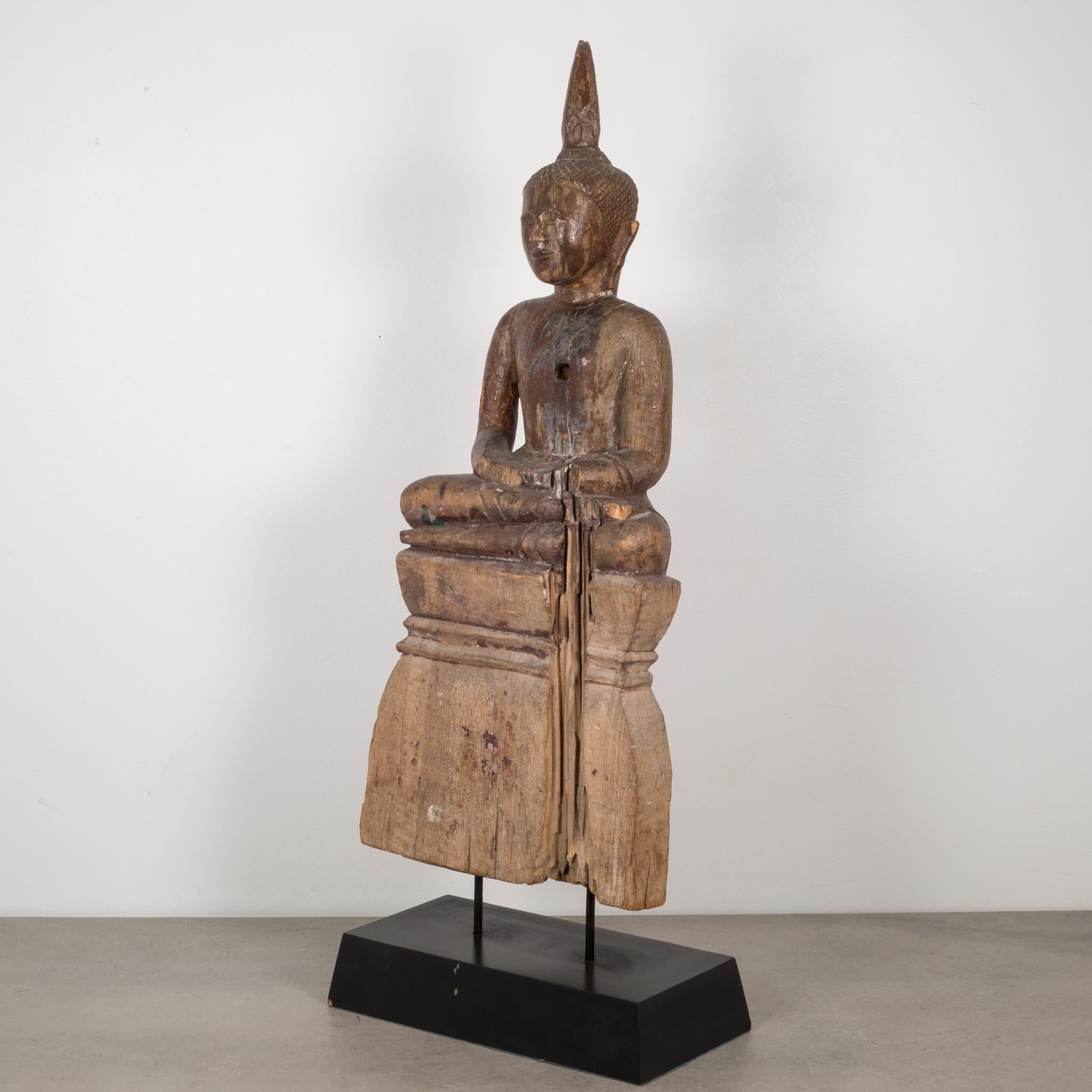 About

A carved wooden Thai Buddha mounted on a custom wooden plinth.

 Creator: unknown.
Date of manufacture: circa 1700-1899. Thailand.
Materials and techniques: Wood.
Condition: Good. Wear consistent with age and use.
Dimensions: H 26.5