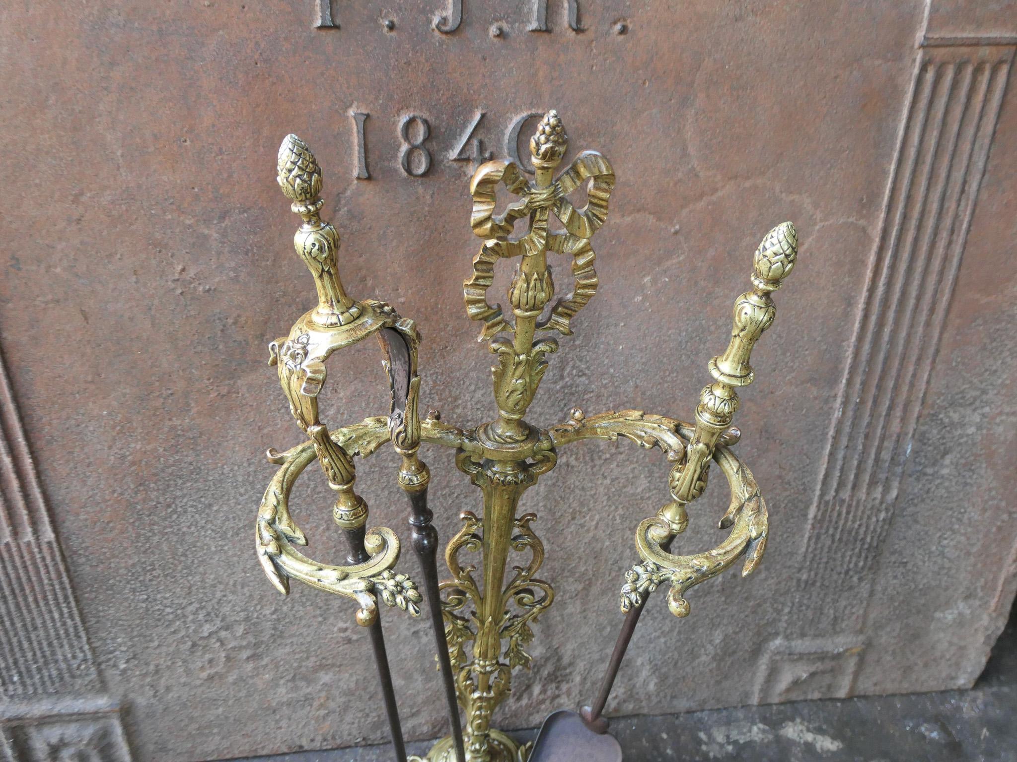 18th - 19th C. French Neoclassical Fireplace Toolset For Sale 3