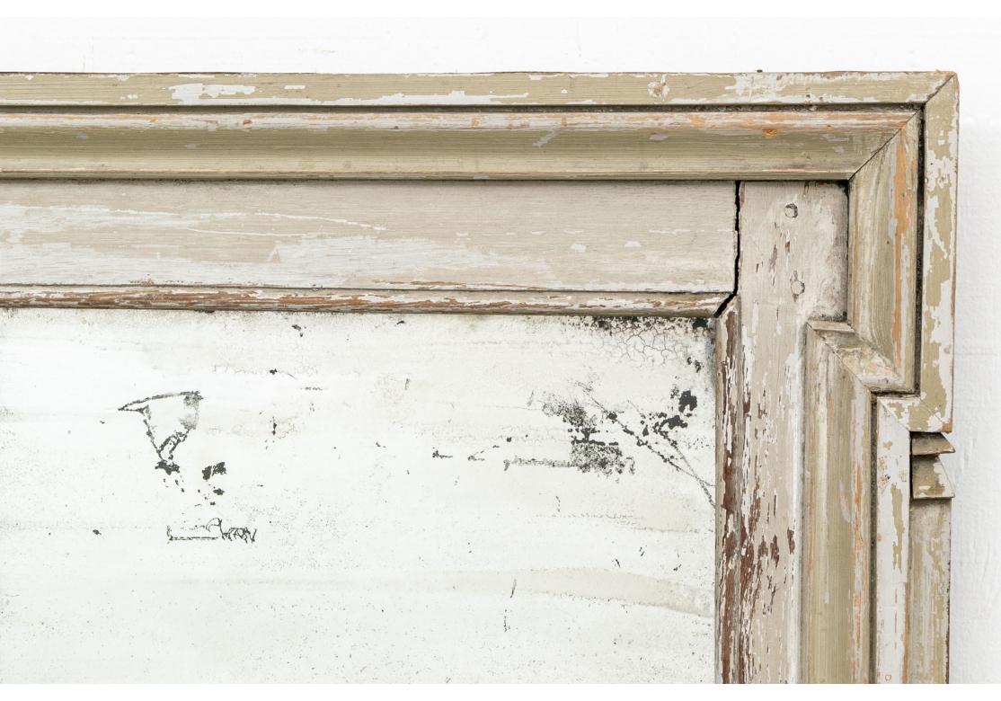 Gustavian 18th/19th C. Gray Paint Decorated Mirror For Sale