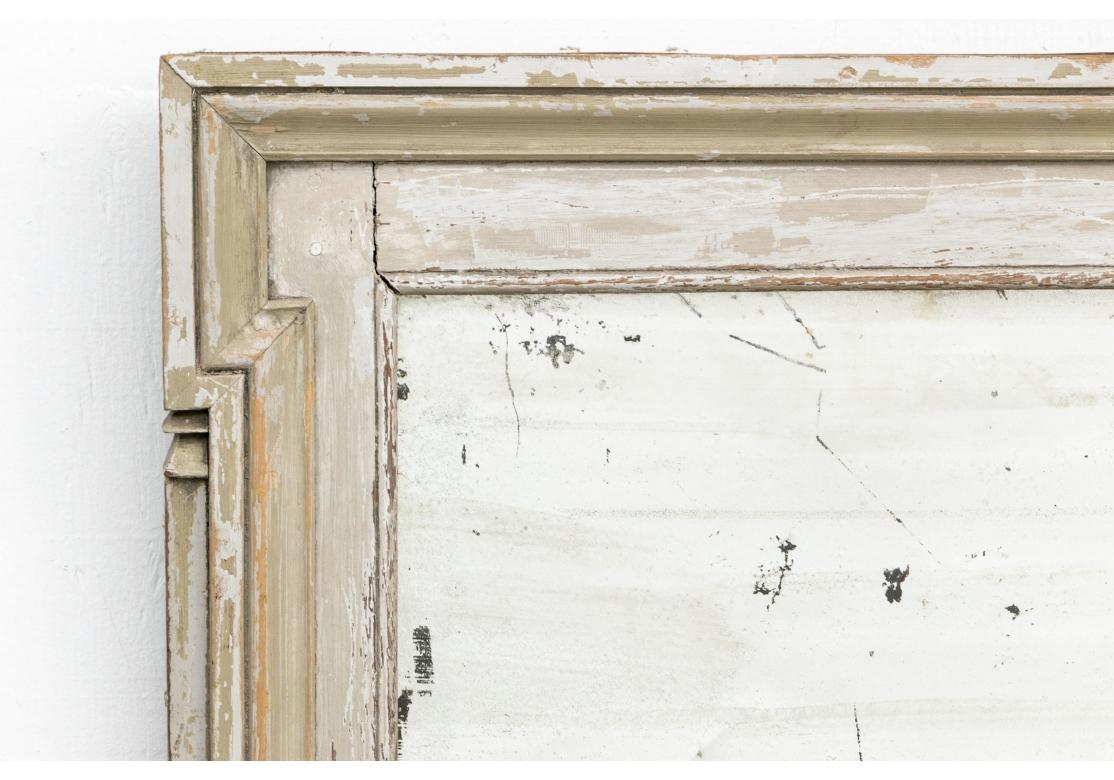 19th Century 18th/19th C. Gray Paint Decorated Mirror For Sale